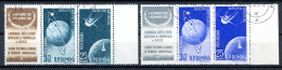 Rumänien 2 3er Str. ZF Links BR Rechts 1677-1680 Gestempelt Raumfahrt #GB404 - Used Stamps