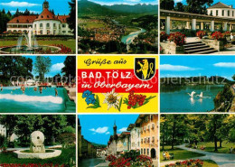 72970317 Bad Toelz Kurhaus Landschaftspanorama Alpen Freibad Brunnen Kurpark Inn - Bad Toelz