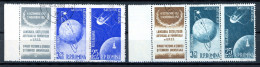 Rumänien 2 3er Str. ZF + BR Links 1677-1680 Gestempelt Raumfahrt #GB403 - Used Stamps