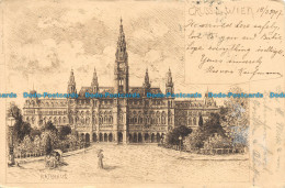 R081224 Gruss Aus Wien. Rathaus. Drawing. 1907. Postcard - Monde