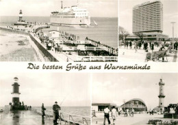 72964534 Warnemuende Ostseebad Mole Promenade Leuchtturm Faehre Hotel Neptun Tee - Rostock