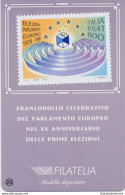 1999 Italia - Repubblica, Tessera Filatelica Parlamento Europeo 0,41 Euro - Filatelistische Kaarten