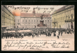 AK Wien, Hofburg, Franzensplatz Mit Burgmusik, Kaiser Franz-Monument Von Marchesi  - Autres & Non Classés
