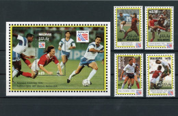 Malediven 2111,13,15-16+Block307 Postfrisch Fussball #GE673 - Maldives (1965-...)