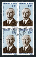 Niger 4er Bl. 168 A Gestempelt Adenauer #JS523 - Niger (1960-...)