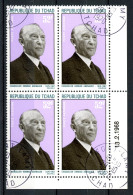 Tschad 4er Block 197 A Gestempelt Adenauer #IN463 - Chad (1960-...)