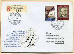 Liechtenstein 919 + 944 R-Brief Portogerecht Mischfrankatur #GX111 - Andere & Zonder Classificatie