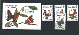 Gambia 1165-1166,69,71 + Block 112 Postfrisch Schmetterlinge #JW650 - Gambia (1965-...)