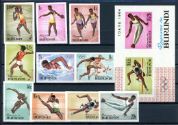 Burundi 125-135 B + Bl. 5 B Postfrisch Tokio 1964 #ID144 - Otros & Sin Clasificación