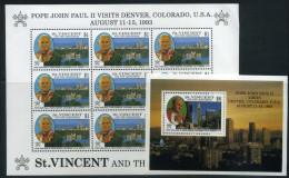 St. Vincent KB 2492 + Bl 292 Postfrisch Papst #IT551 - St.Vincent Und Die Grenadinen