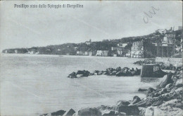 Cs357 Cartolina  Napoli Posillipo Visto Dalla Spiaggia Di Mergellina 1926 - Napoli (Napels)
