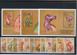 Gambia 1403-1414, Block 162-164 Postfrisch Dinosaurier #IS896 - Gambia (1965-...)