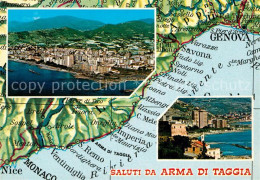 72959500 Taggia Landkarte Fliegeraufnahme Partie Am Meer  - Altri & Non Classificati