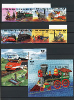 Gambia 729-736, Block 41-42 Postfrisch Eisenbahn #IM109 - Gambia (1965-...)