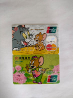 China, Tom & Jerry, (2pcs) - Cartes De Crédit (expiration Min. 10 Ans)