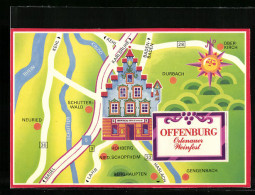 AK Offenburg, Ortenauer Weinfest, Umgebungskarte  - Offenburg
