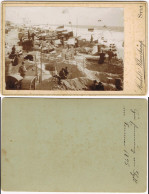 Westerland-Sylt Strandleben, Burgen Fahnen - Kabinettfoto CDV 1895 Kabinetfoto - Altri & Non Classificati