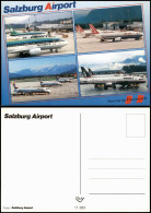 Salzburg Flughafen Airport Flugzeuge Div. Airlines, Mehrbild-AK 1997 - Sonstige & Ohne Zuordnung