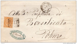 1876  LETTERA CON ANNULLO PIETRAPERTOSA POTENZA - Marcophilia