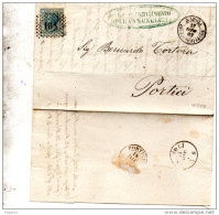 1867 LETTERA CON ANNULLO   NAPOLI + PORTICI - Storia Postale