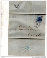 1871 LETTERA CON ANNULLO GENOVA + ORVIETO - Marcofilía