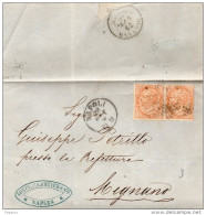 1867 LETTERA CON ANNULLO NAPOLI - Marcofilía