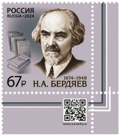 RUSSIA 2024-19 Famous People, Science: Berdyaev - 150, Philosopher. QR CORNER, MNH - Ecrivains