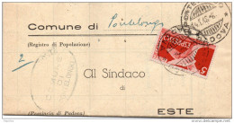 1948  LETTERA ESPRESSO CON ANNLLO  PONTELONGO PADOVA - Express-post/pneumatisch