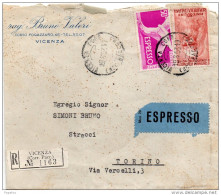 1953  LETTERA  ESPRESSO CON ANNLLO  VICENZA - Express/pneumatic Mail