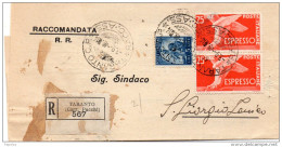 1948  LETTERA  ESPRESSO CON ANNLLO  TARANTO - Correo Urgente/neumático