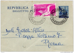 1954  CARTOLINA   ESPRESSO CON ANNLLO  MILANO - Correo Urgente/neumático