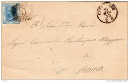 1873  LETTERA CON ANNULLO  CATANZARO - Marcophilie