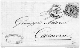 1872  LETTERA CON ANNULLO  LIVORNO + CASCINA - Marcophilia