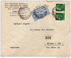1932  LETTERA ESPRESSO CON ANNULLO TRENTO - Express Mail