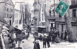 66 - Pyrenees Orientales - CERET - Boulevard St Roch - Arrivée Des Autos Transports Internationaux - Tabac - Ceret