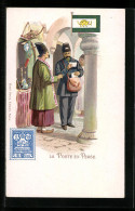 Lithographie Perse, La Poste, Persischer Briefträger, Briefmarke  - Irán
