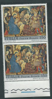 Italia, Italy, Italie, Italien 1970; "Adorazione Dei Magi" Di Gentile Da Fabriano. Natale. Coppia Con Bordo Inferiore. - Madonne