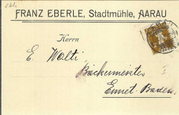 SUISSE Ca. 1910: CP Ill. De Aarau Pour Ennetbaden - Used Stamps