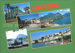 12367996 Lugano TI Palmen Innenstadt Panorama Fontaene Quai Lugano - Altri & Non Classificati