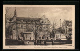 AK Essen /Ruhr, Limbecker Platz Mit Krupp-Denkmal Und Krupps Hotel  - Essen