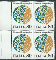 Italia 1981; Dissesto Idrogeologico. Serie Completa In Quartina Di Bordo. - 1981-90: Neufs