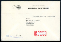 Kolumbien Vom Kolumbianischen Postministerium Nach Deutschland R-Brief #JM068 - Colombia
