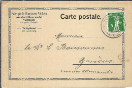 SUISSE Ca. 1912: CP Ill. De Veltheim Pour Genève - Covers & Documents