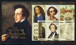 Liberia KB Mit 5503-5508 Postfrisch Mendelssohn Bartholdy #HK764 - Liberia