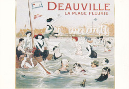 14 Deauville La Plage Fleurie Affiche De Tourisme - Deauville