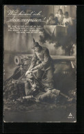 Foto-AK Photochemie Berlin Nr. 3029-2: Verwundeter Soldat Denkt An Die Lieben Daheim  - Photographie