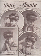 Revue PARIS QUI CHANTE N°254  Du 1 Decembre 1907   Couverture PAULETTE FILLAUX (CAT4088 / 254) - Musique