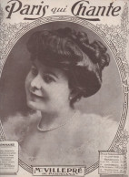 Revue PARIS QUI CHANTE N°292  Du 6 Septembre 1908  Couverture  Mlle VILLEPRE (CAT4088 / 292) - Musica