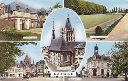 61214 01 01# - LAIGLE - MULTIVUES (MUSEE JUIN 44, JARDINS DU CHÂTEAU, EGLISE ST MARTIN, PLACE BOISLANDRY, HÔTEL DES PTT) - L'Aigle