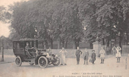 NERIS-les-BAINS (Allier) - Automobile / Taxi Attendant Une Famille Devant Le Parc Des Arènes - Ecrit 1909 (2 Scans) - Neris Les Bains